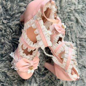 Elegant Pink Ruffle Heels